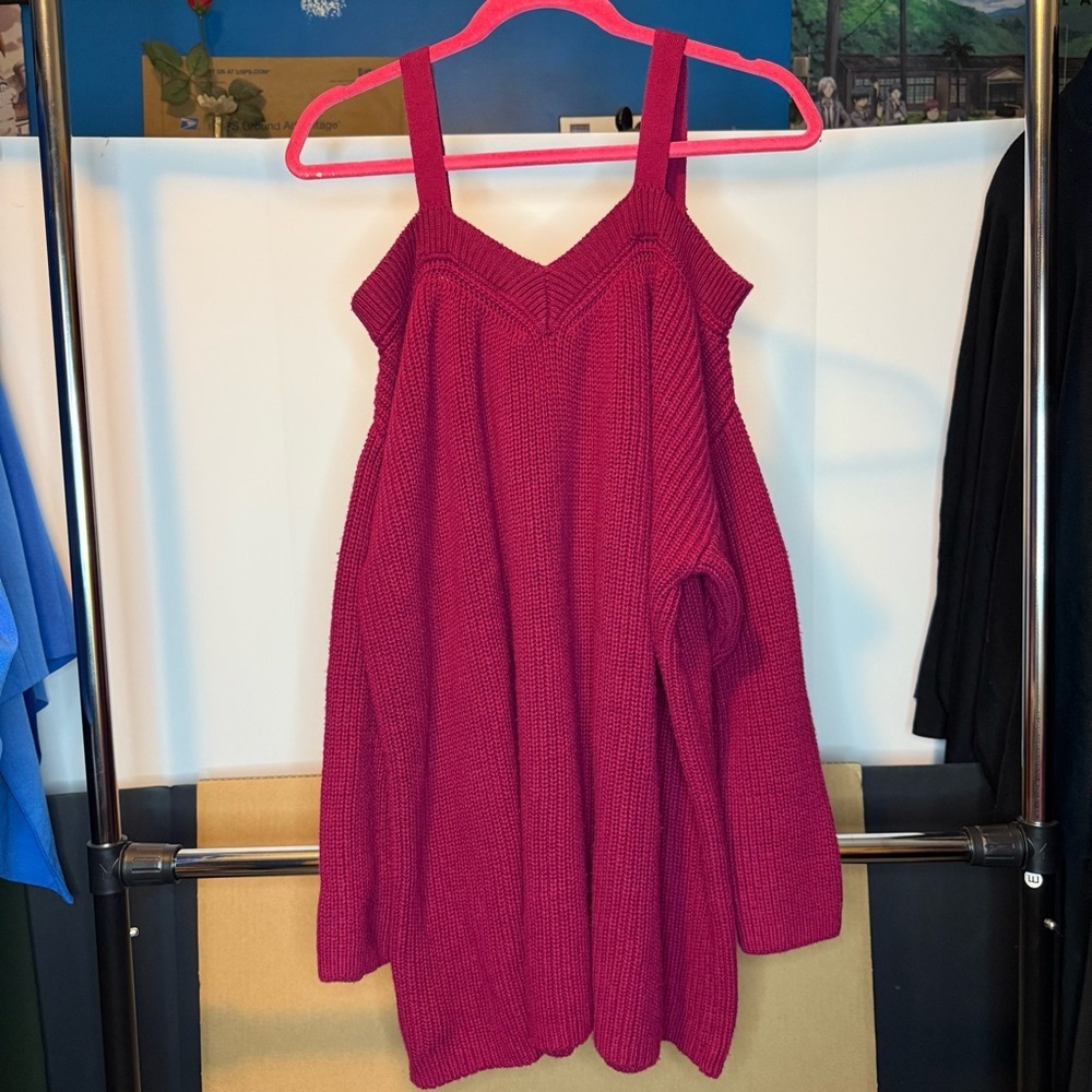 Torrid size (22/24) Burgundy Off-Shoulder Sweater - Picture 9 of 11